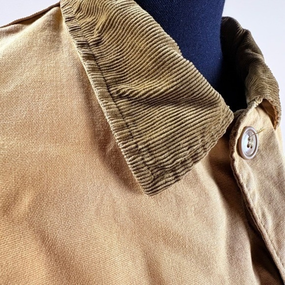 Vintage 60s–70s Military Canvas Field Jacket w/ Button-In Liner Corduroy Collar - Picture 9 of 16